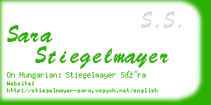 sara stiegelmayer business card